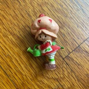 Vintage Strawberry Shortcake Miniature Figurine with Green Watering Can